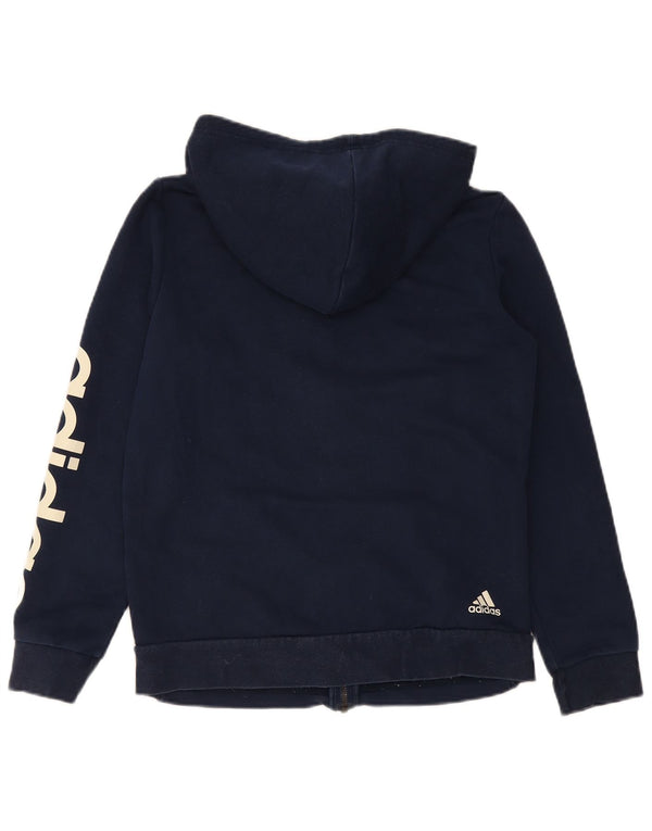 Adidas Damen Graphic Zip Hoodie Pullover UK 16/18 Große marineblaue Baumwolle
