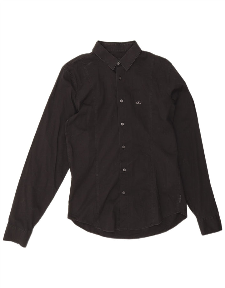 Calvin Klein Jeans Herrenhemd Mittelschwarze Baumwolle
