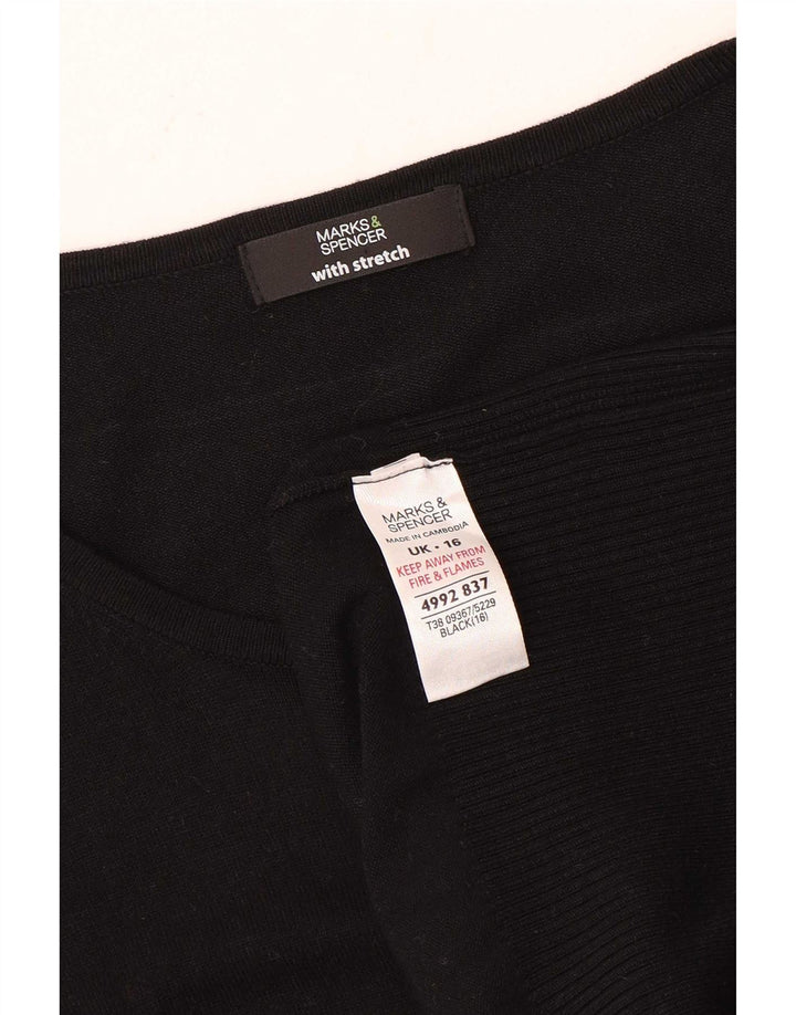 Marks & Spencer Damen-Cardigan-Pullover UK 16 Große schwarze Viskose