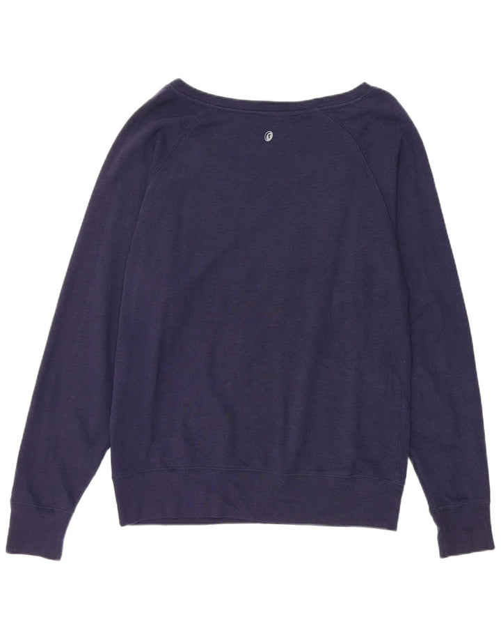 RUSSELL ATHLETIC Damen-Sweatshirt-Pullover UK 14 Mittelmarineblaue Baumwolle
