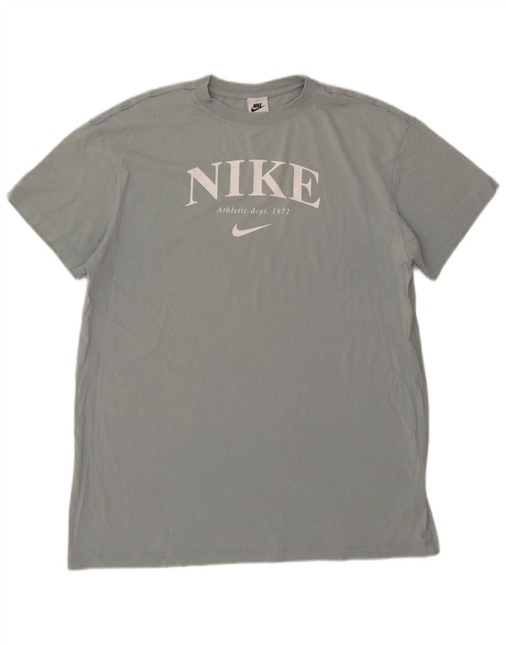 Nike Herren-T-Shirt mit Grafik, Größe L, aus blauer Baumwolle