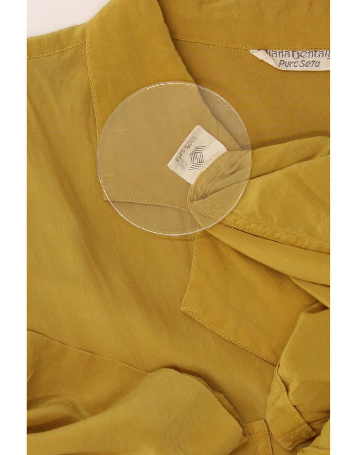 Diana Bentalls Damen-Etuikleid IT 50 XL aus gelber Seide