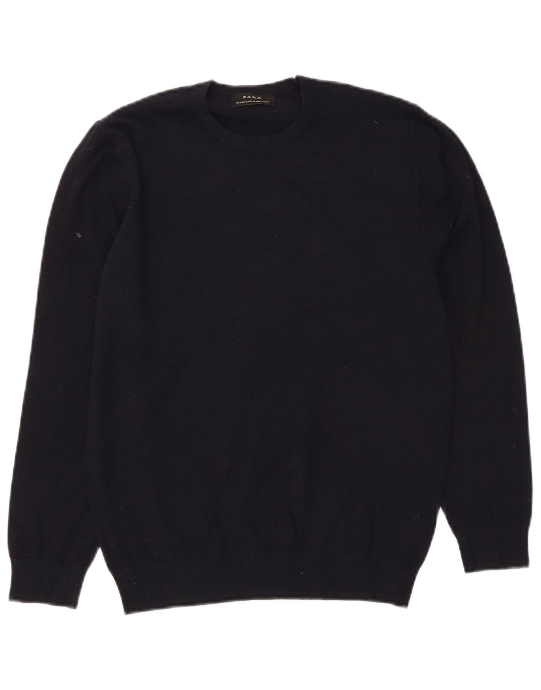 Zara Herren-Pullover mit Rundhalsausschnitt, Größe S, Marineblau