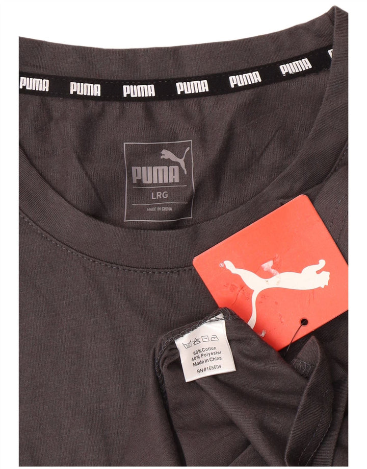 PUMA Herren T-Shirt Top Large Grau Baumwolle