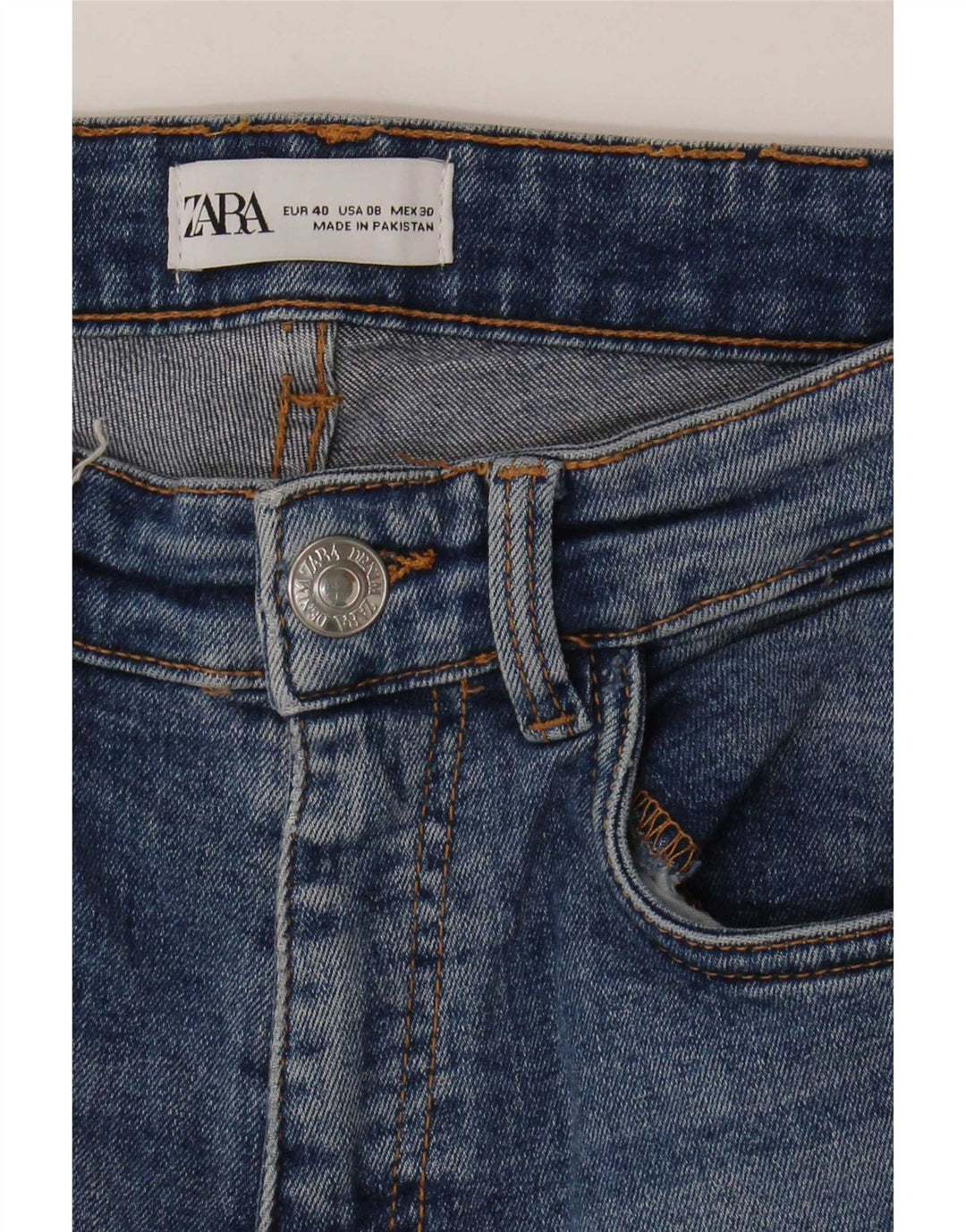 Zara Damen Schlagjeans EU 40 Mittel W30 L26 Blau