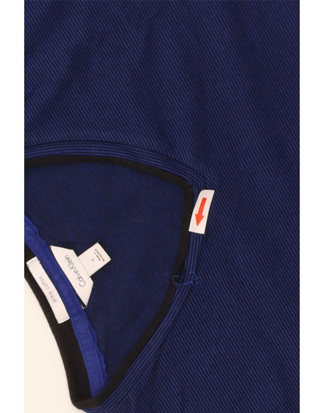 Calvin Klein Herren-T-Shirt mit kurzen Ärmeln, normal, klein, Marineblau gestreift