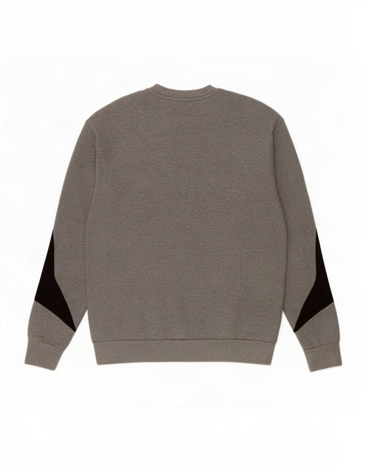 Emporio Armani Herren Grafik-Sweatshirt-Pullover Mittelgrauer Farbblock