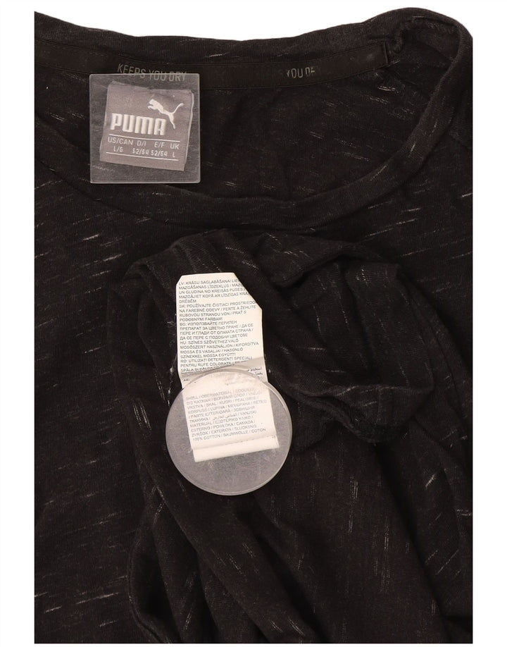 Puma Herren T-Shirt Top Large Grau meliert Baumwolle