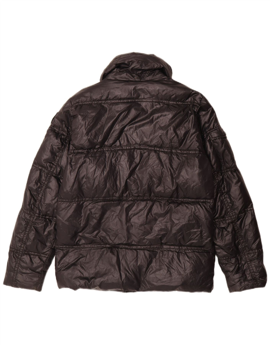 Blauer Herren Wattierte Jacke UK 38 Medium Schwarz Polyamid