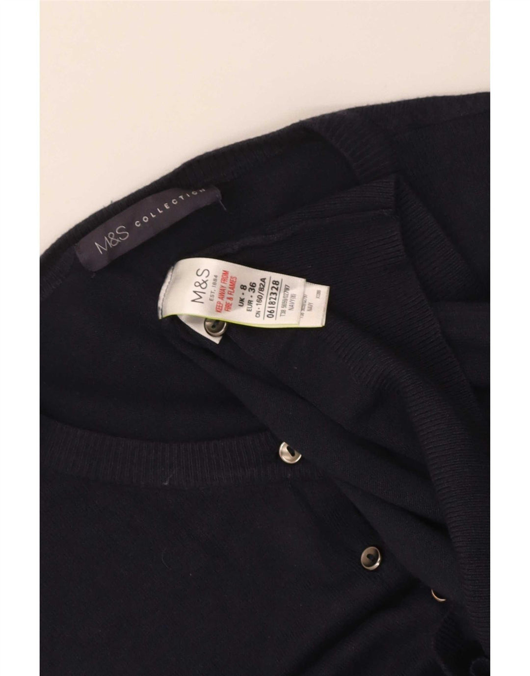 Marks & Spencer Damen-Strickjacke, Gr. 8, Marineblau, Viskose