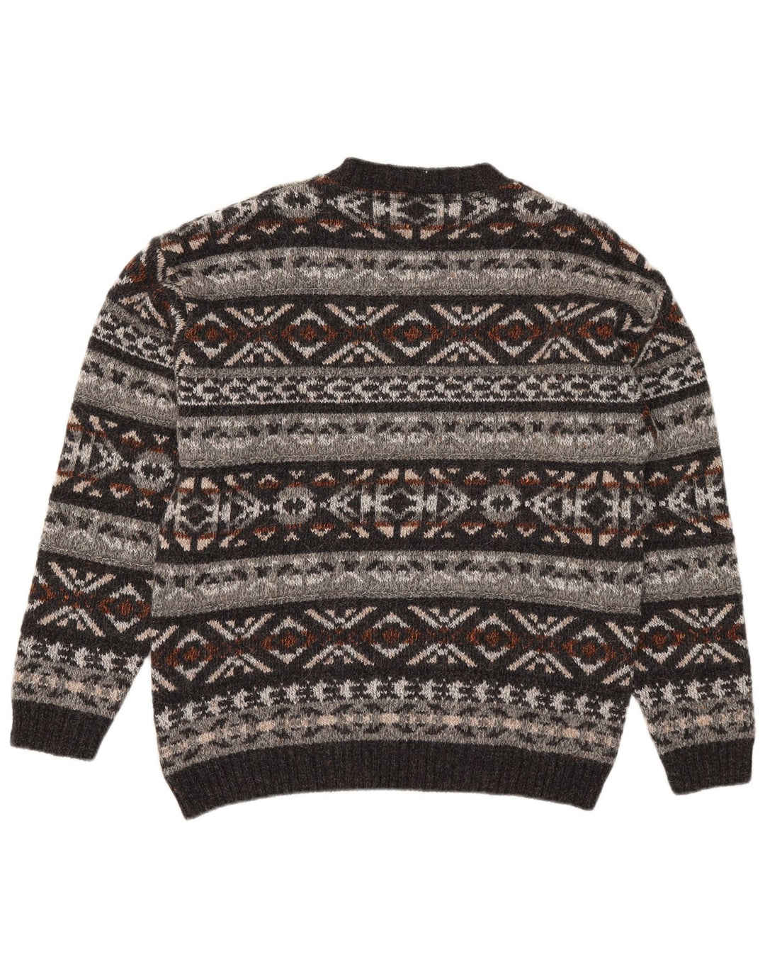 Vintage Herren-Pullover mit Rundhalsausschnitt, mittelgroß, mehrfarbig, Fair Isle