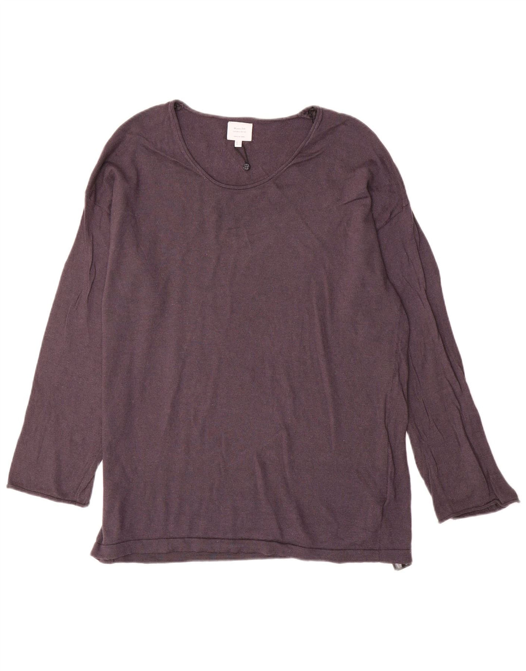 Massimo Dutti Damen-Pullover mit U-Boot-Ausschnitt, UK 14, mittelgraue Wolle