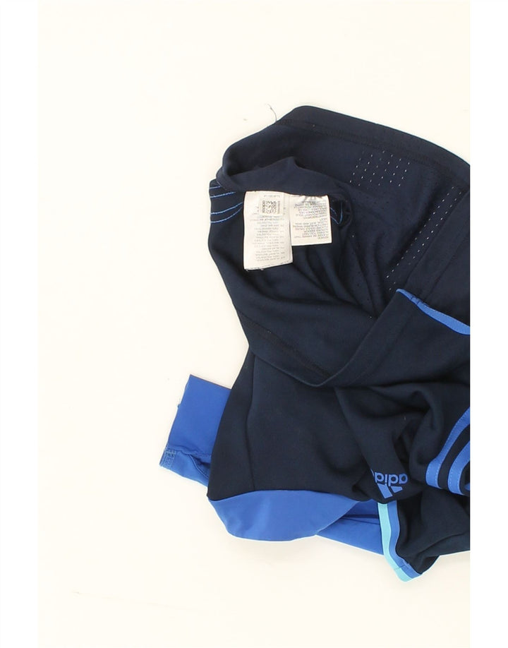 ADIDAS Boys Climacool Top Long Sleeve 2-3 Years Navy Blue Colourblock Vintage Adidas and Second-Hand Adidas from Messina Hembry 