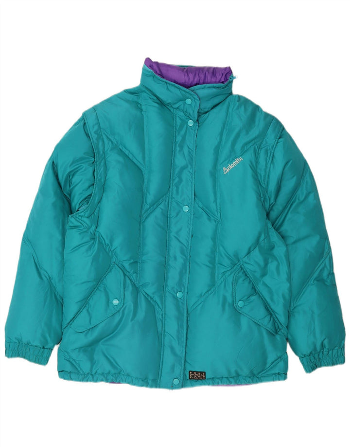 Dolomite Womens Hooded Reversible Wattierte Jacke UK 16 Large Blau Polyester
