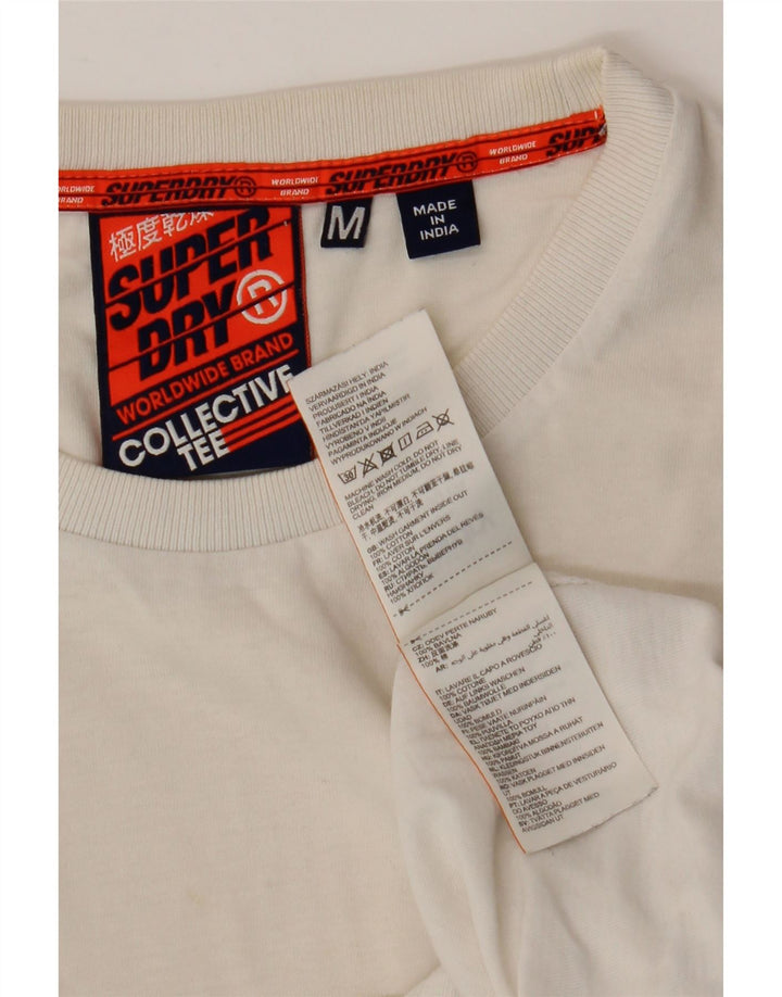 SUPERDRY Herren-T-Shirt-Oberteil aus mittelweißer Baumwolle