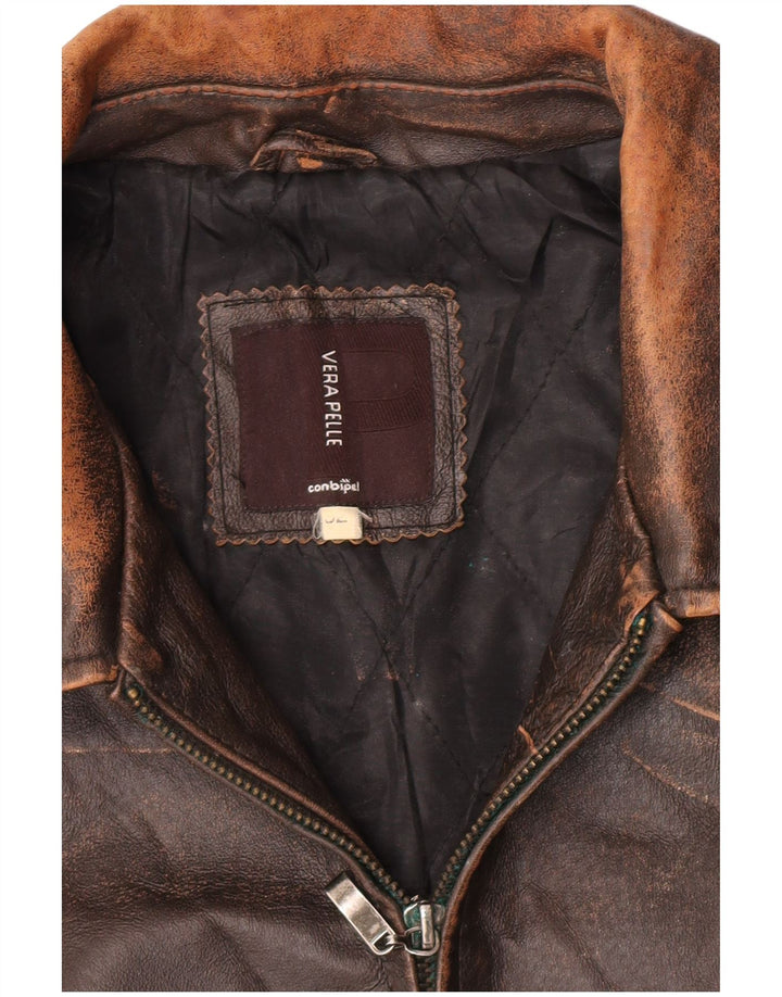 Conbipel Herren Lederjacke IT 52 XL Braunes Leder