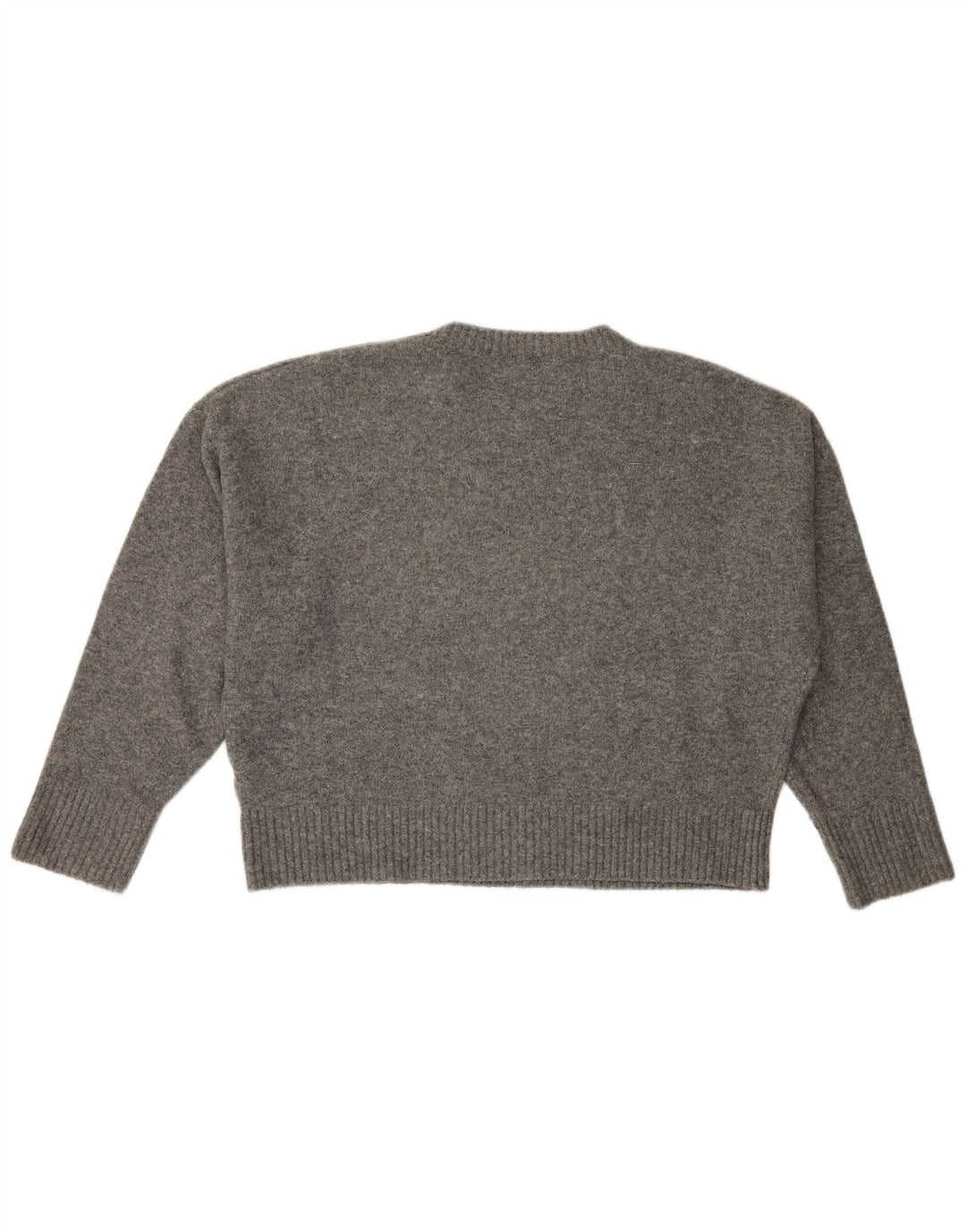 Zara Damen-Pullover, übergroß, Rundhalsausschnitt, Gr. 42, Größe L, Grau meliert