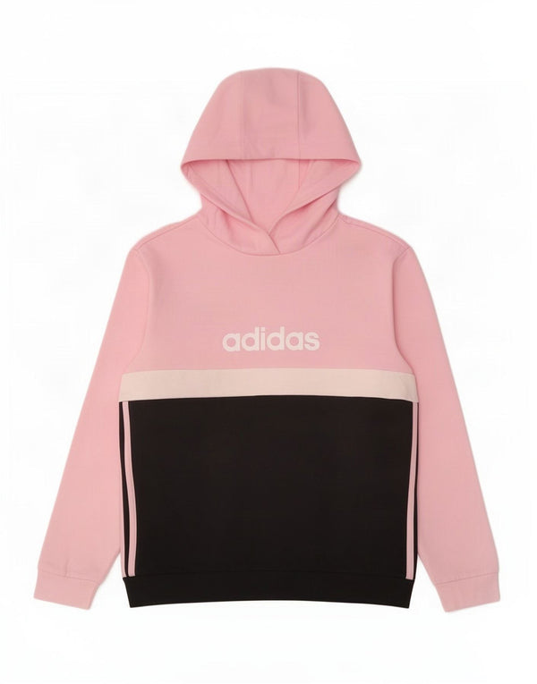 Adidas Mädchen-Kapuzenpullover mit Grafik, 11–12 Jahre, rosa, Colourblock-Baumwolle