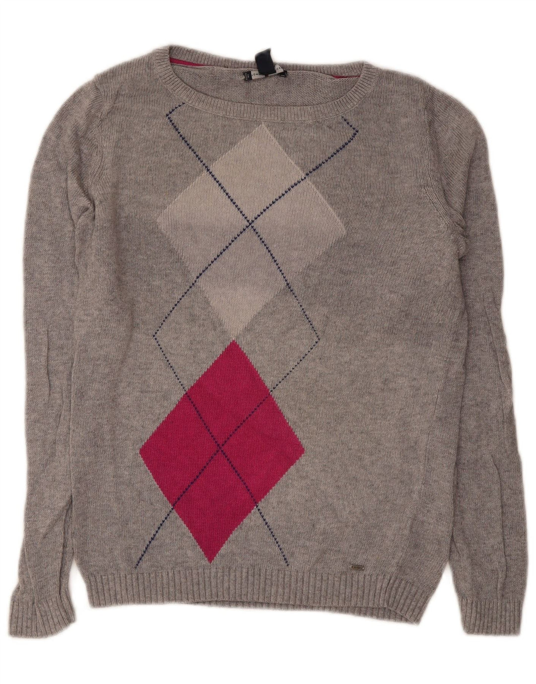 Tommy Hilfiger Damen-Pullover mit U-Boot-Ausschnitt, Gr. 14, Mittelgrau