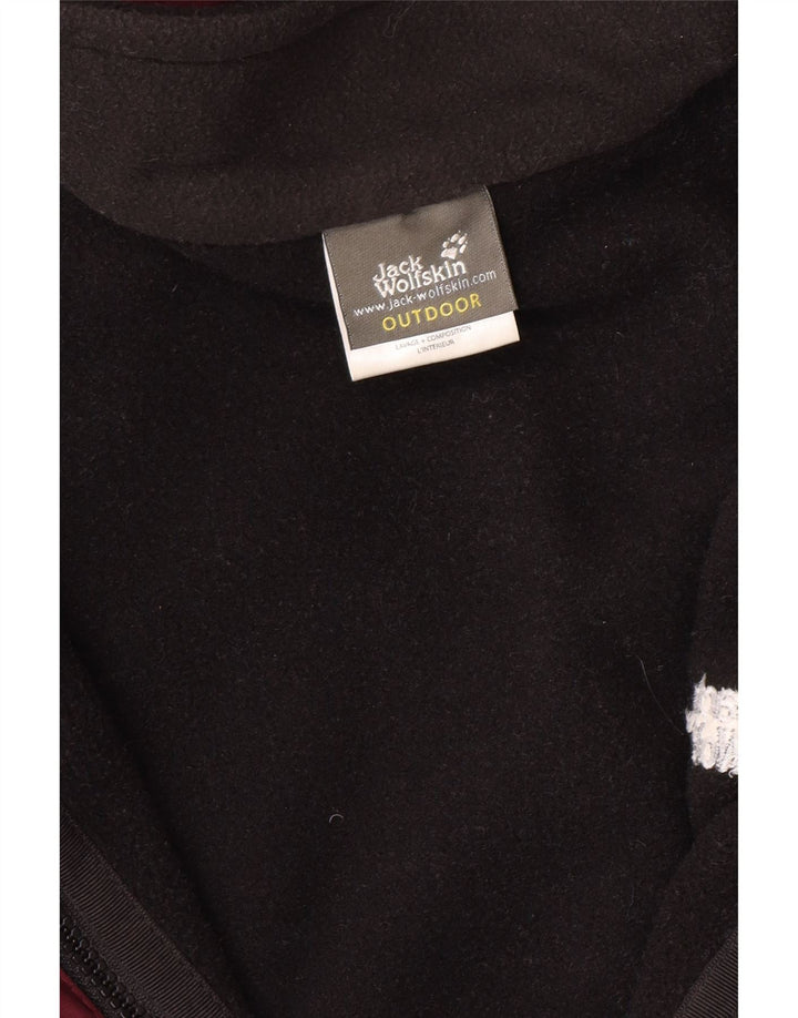 JACK WOLFSKIN Damen-Regenjacke mit Kapuze, UK 16, Größe L, Rot, Farbblock
