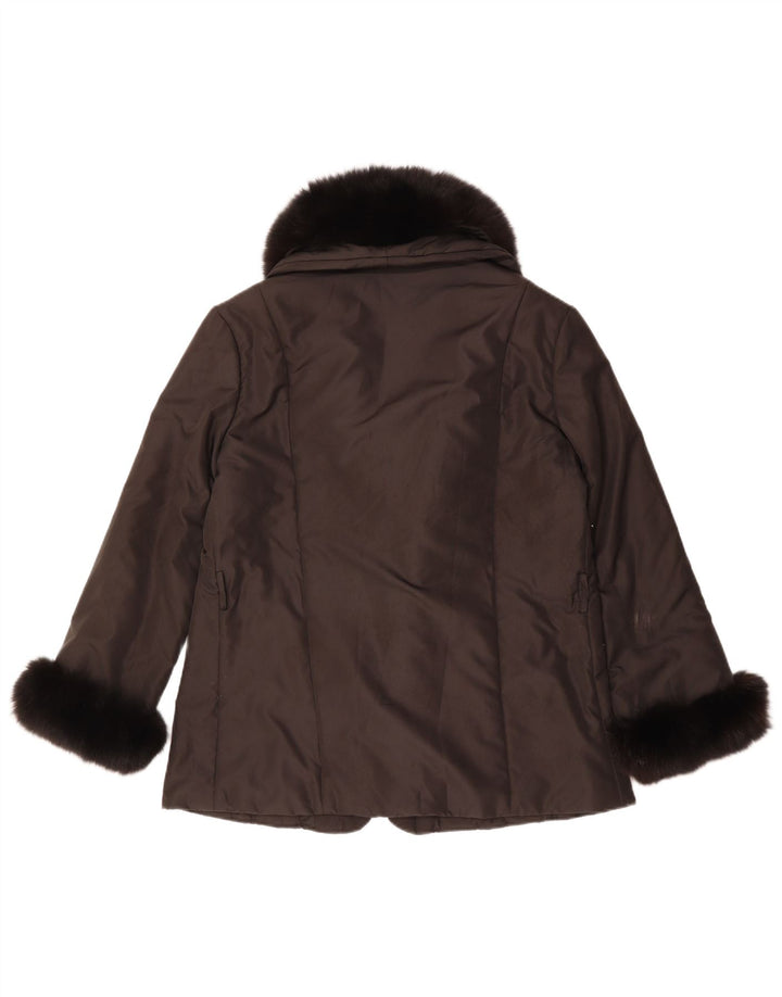 Luisa Spagnoli Damen Übergroße wattierte Jacke UK 10 Small Braun Polyester