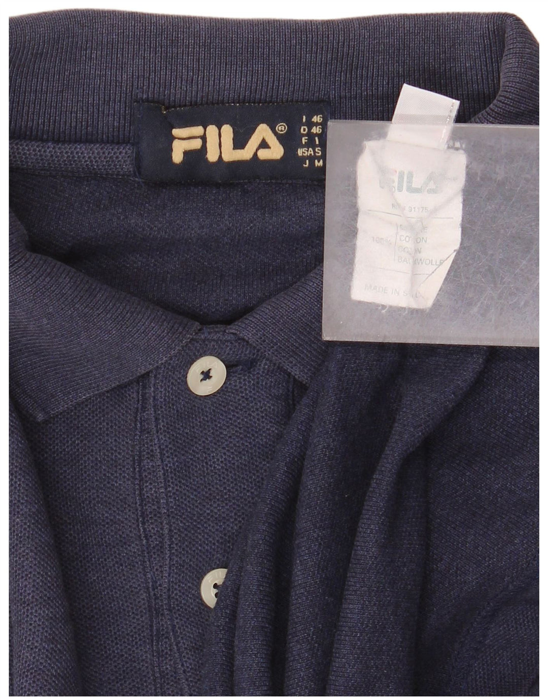 Fila Herren Poloshirt IT 46 Small Marineblau Baumwolle