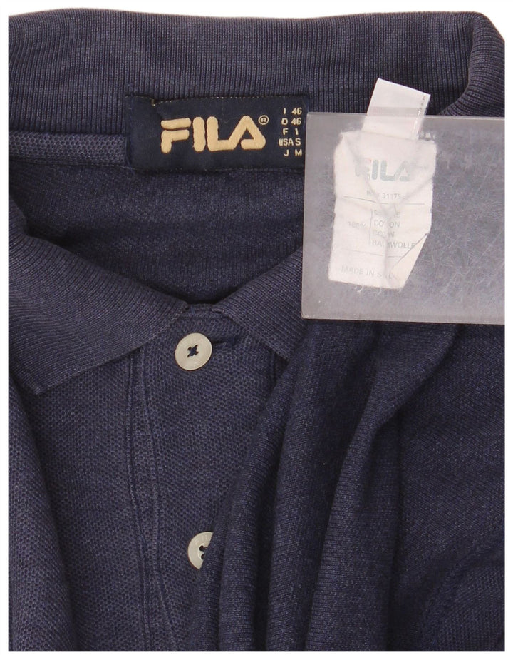 Fila Herren Poloshirt IT 46 Small Marineblau Baumwolle
