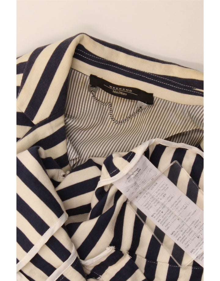 MAX MARA Damen Weekend 2-Knopf-Blazerjacke UK 6 XS Marineblau gestreift