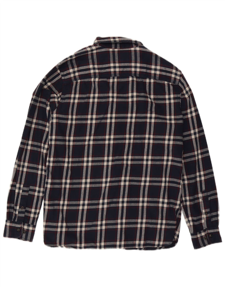 JACK & JONES Herren-Flanellhemd, groß, marineblau, kariert, Baumwolle