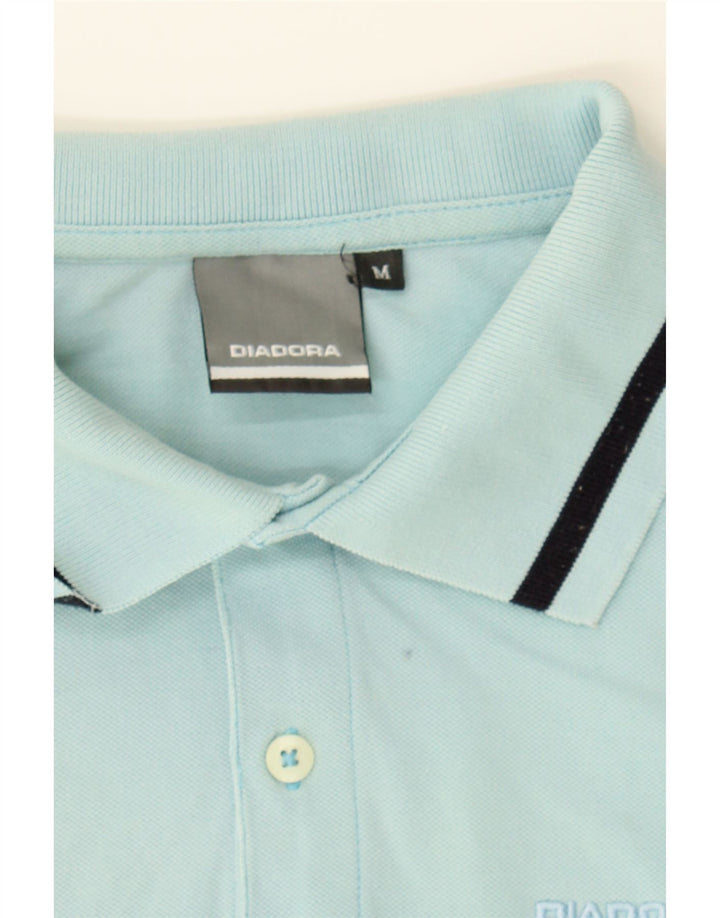 DIADORA Mens Polo Shirt Medium Blue Cotton Vintage Diadora and Second-Hand Diadora from Messina Hembry 