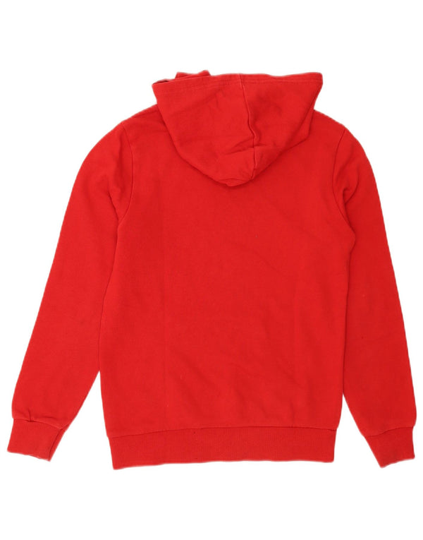 Benetton Jungen-Pullover mit grafischem Kapuzenpullover, 10–11 Jahre, XL, rote Farbblock-Baumwolle