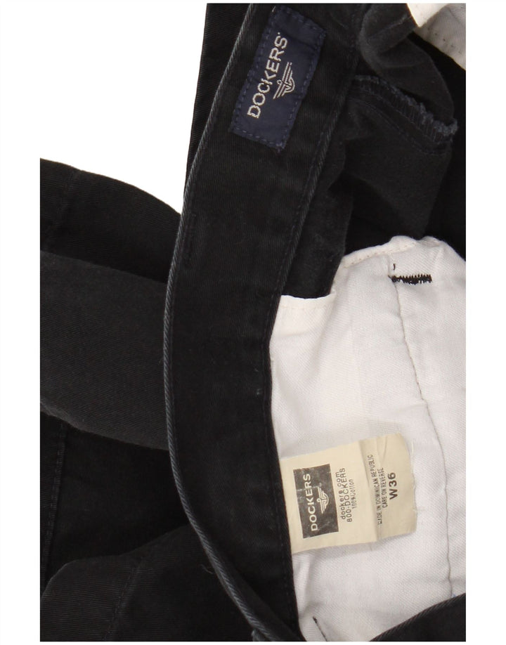 DOCKERS Herren Pegged Chino Shorts W36 Große schwarze Baumwolle