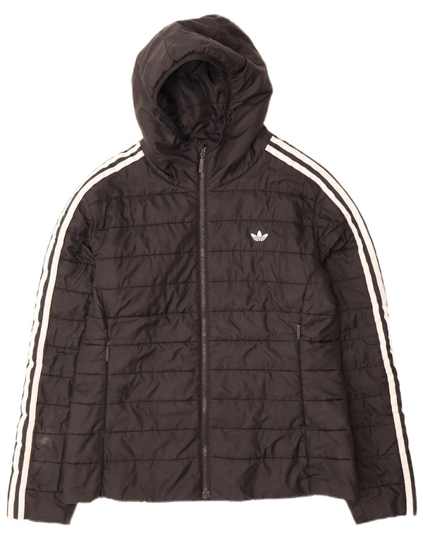 Adidas Damen Kapuzenjacke, gepolstert, UK 14, Größe L, Schwarz, Polyester