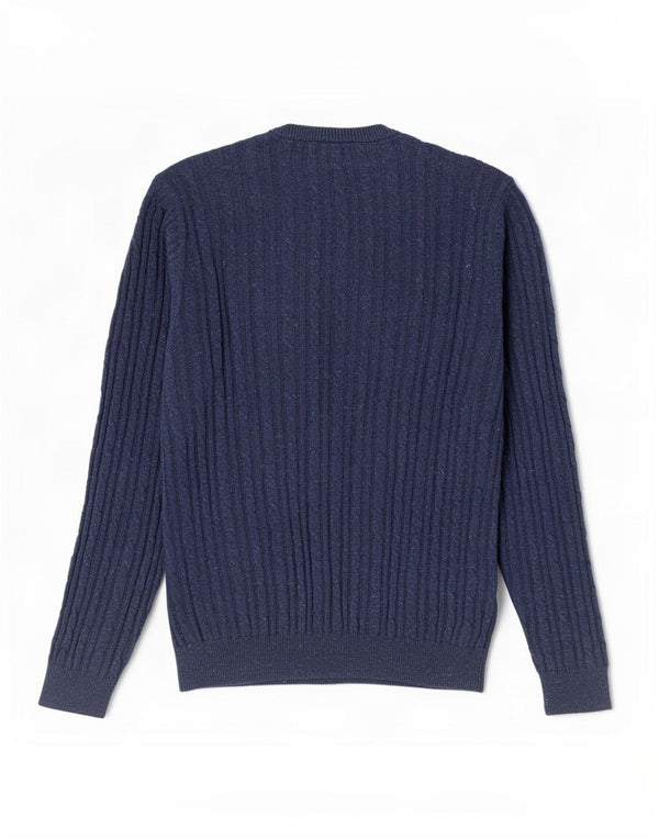 Jack Wills Herren-Pullover mit Rundhalsausschnitt, mittelmarineblaue Baumwolle