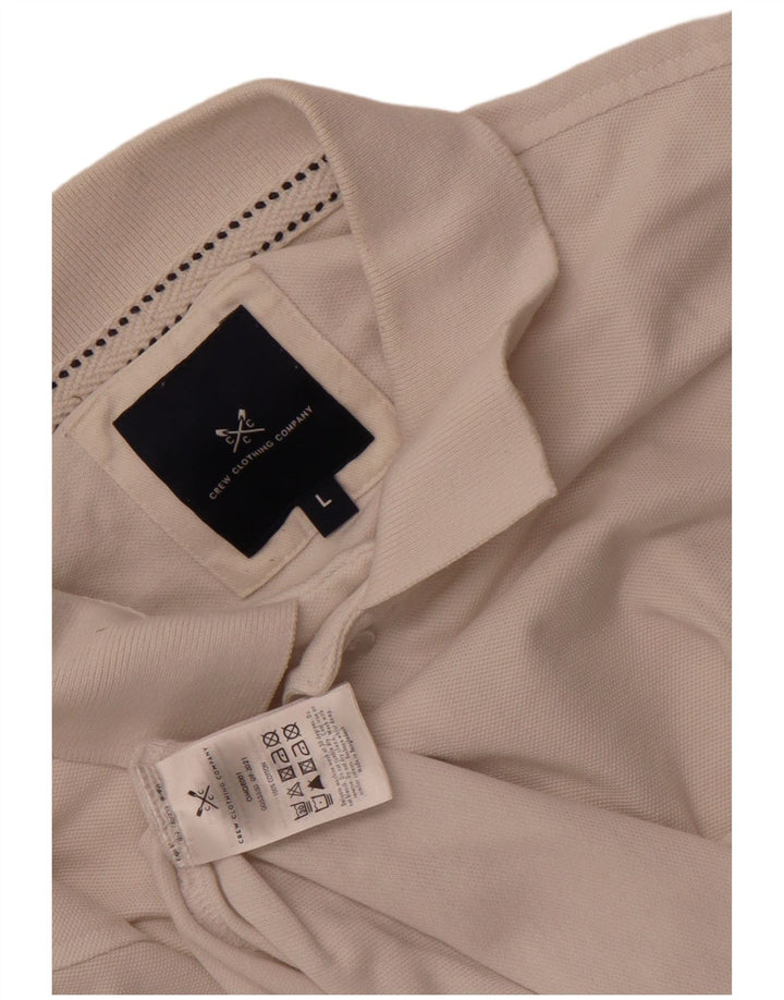 CREW CLOTHING Herren-Poloshirt, groß, weiße Baumwolle