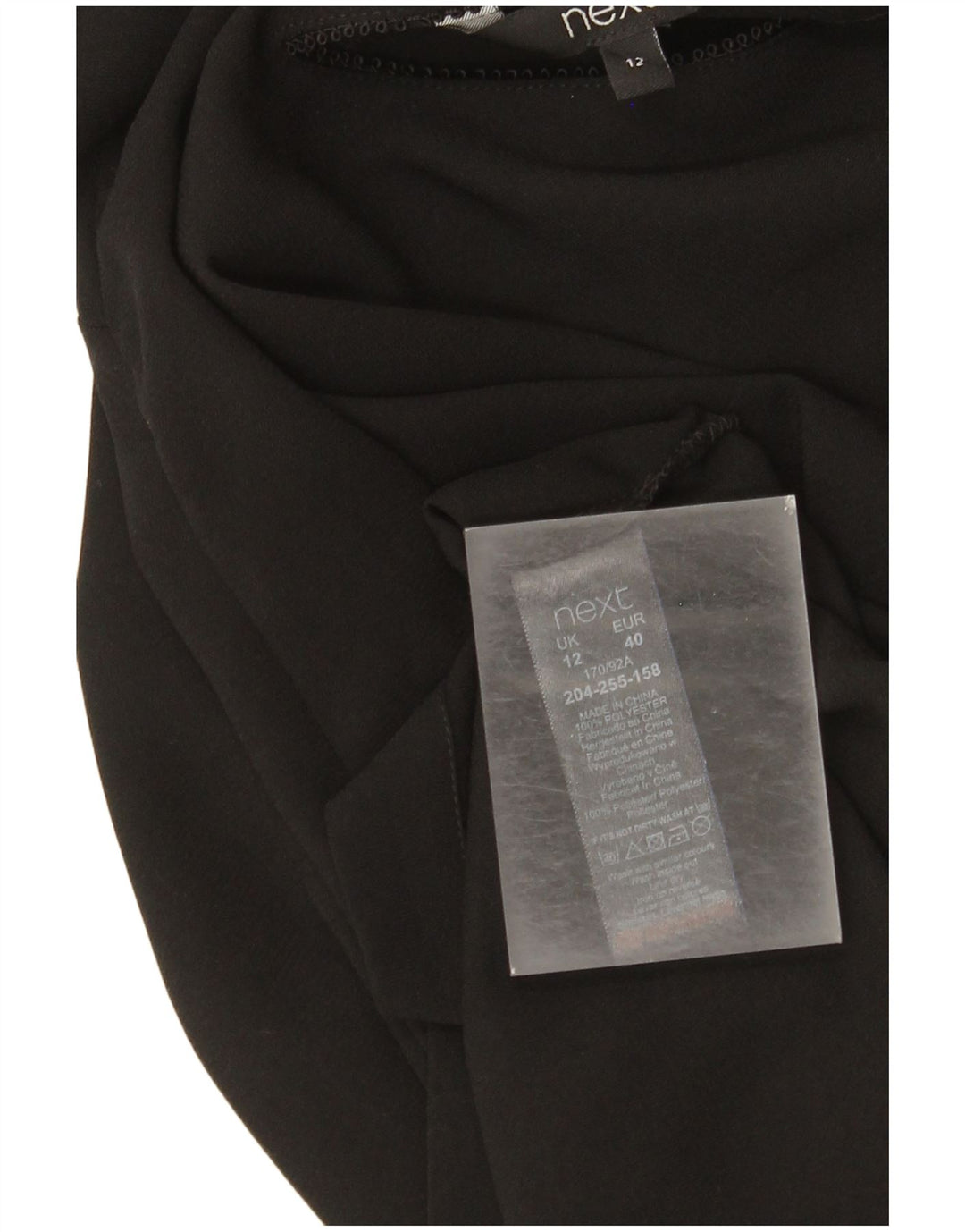 Next Schulterfreies Damenkleid UK 12 Mittelschwarzes Polyester