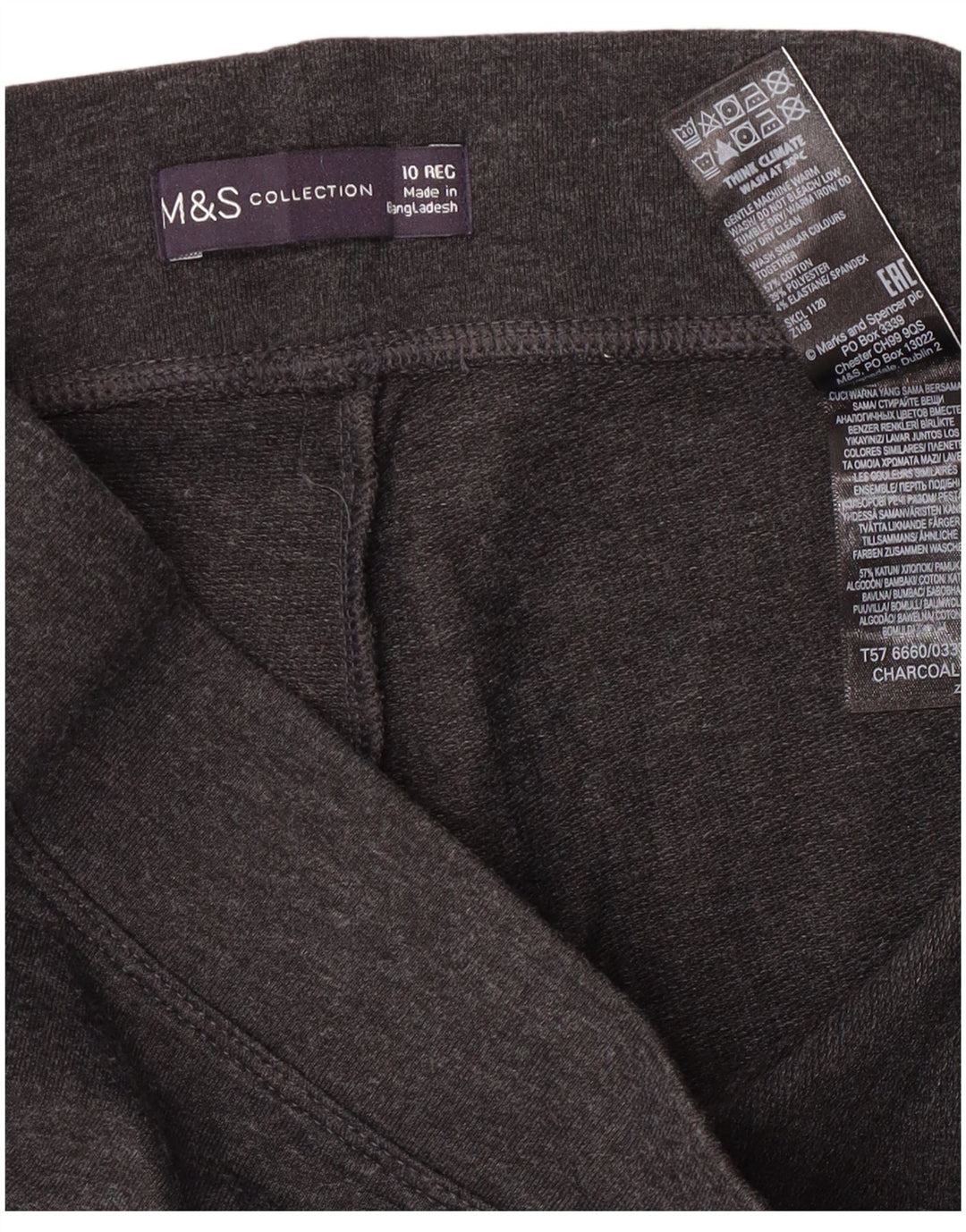 Marks & Spencer Trainingshose für Damen, UK 10, Größe S, Grau, Baumwolle