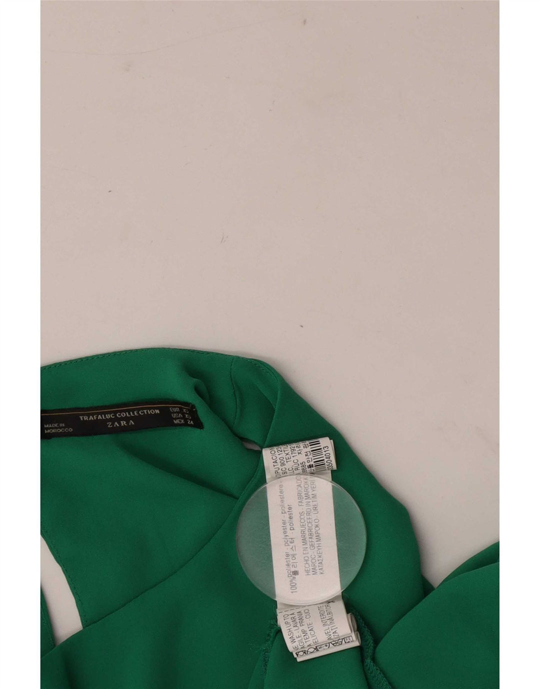 Zara Damen ärmelloses Blusenoberteil UK 6 XS Grün Polyester