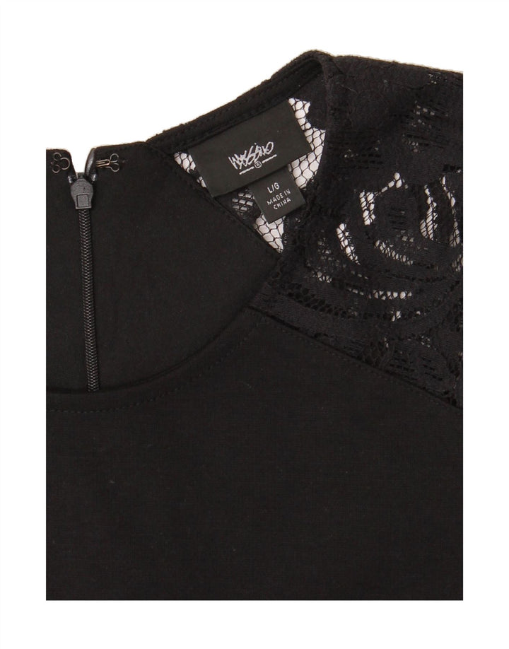 MOSSIMO Womens Sleeveless A-Line Dress UK 14 Large Black Polyester Vintage Mossimo and Second-Hand Mossimo from Messina Hembry 