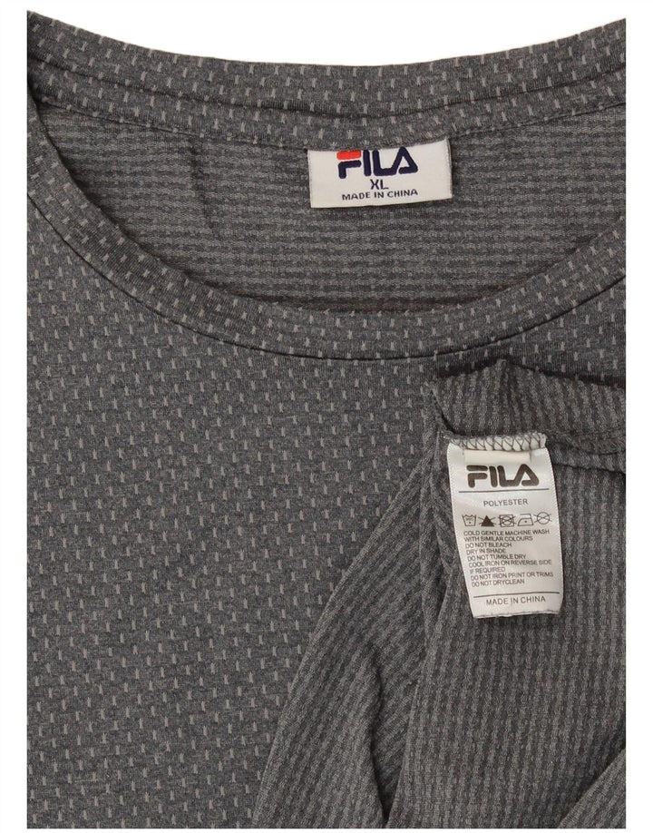 FILA Mens T-Shirt Top XL Grey Polyester