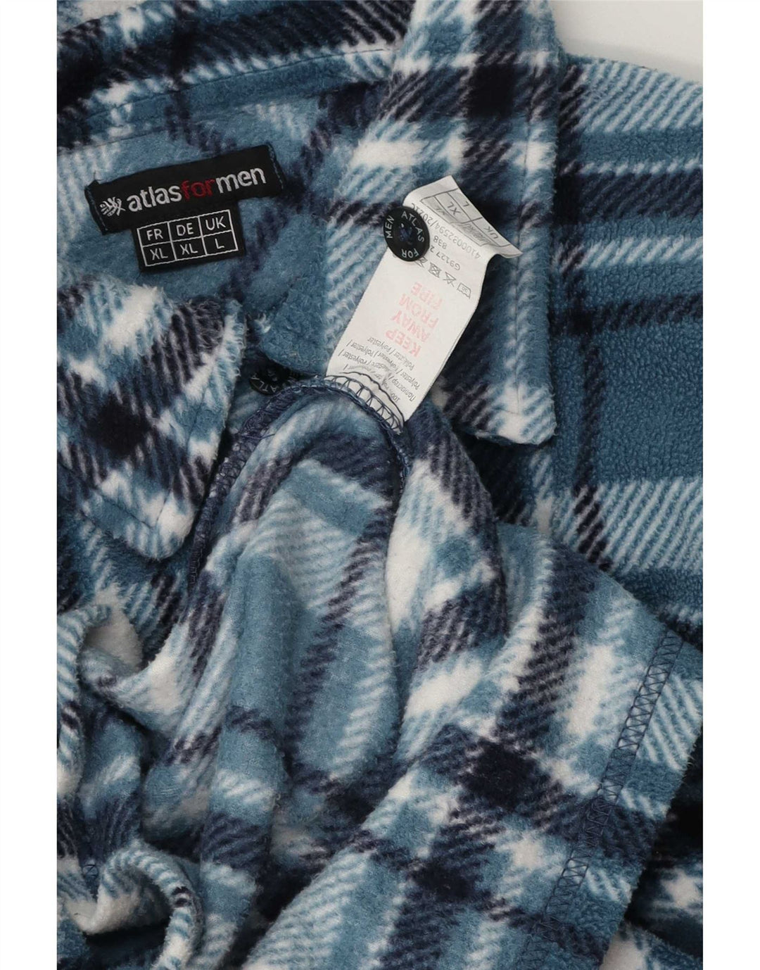 Atlas For Men Herren-Fleece-Hemd, groß, blau, Polyester