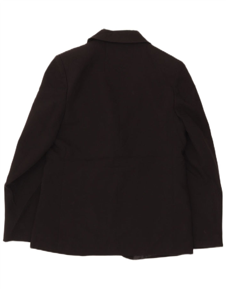 MARKS & SPENCER Mädchen-Blazerjacke mit 2 Knöpfen, 12–13 Jahre, schwarzes Polyester