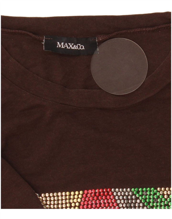 Max & Co. Grafik-T-Shirt für Damen, UK 10, Größe S, Braun