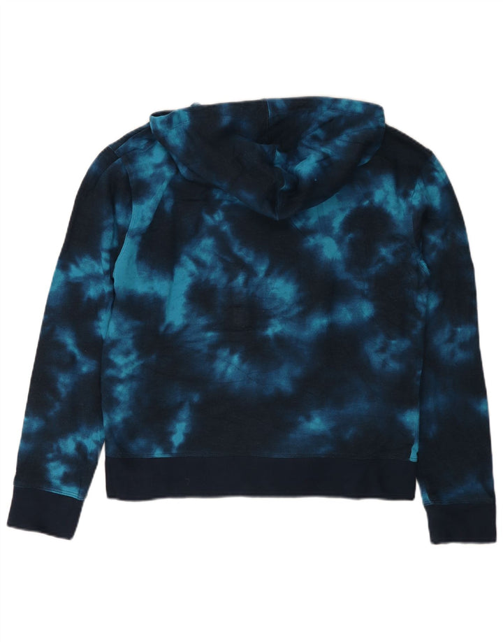 CHAMPION Damen Kapuzenpullover UK 14 Medium Navy Blue Tie Dye