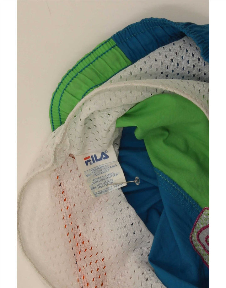 Fila Herren-Badeshorts, groß, blaues Farbblock-Polyester
