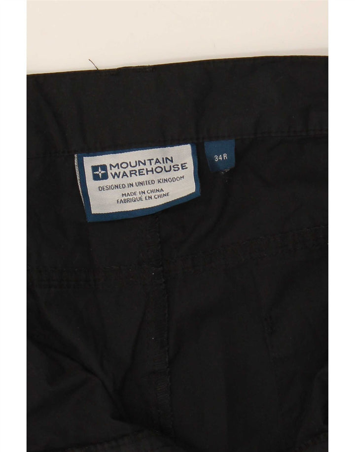 Mountain Warehouse Gerade Herren-Cargohose, W34, L32, Schwarz, Polyester