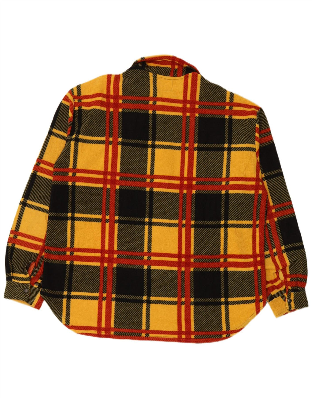 VINTAGE Herren-Overshirt aus Fleece, großes mehrfarbiges kariertes Polyester