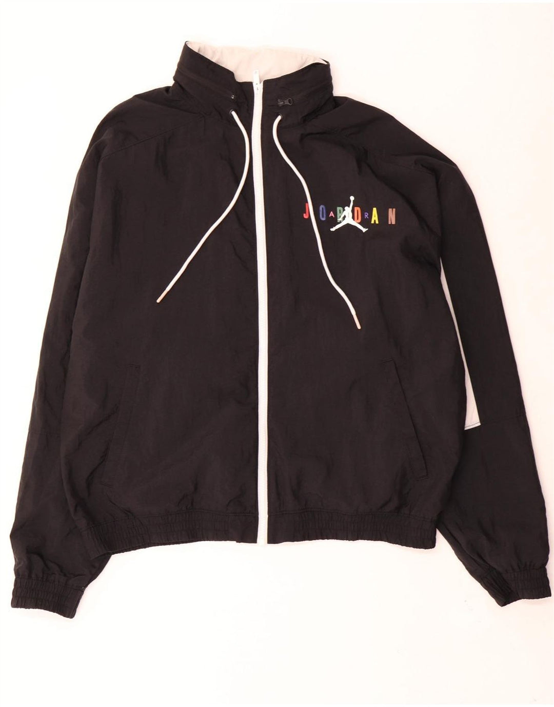 Jordan Herren-Trainingsanzugoberteil mit Grafik, Mittelschwarzes Farbblock-Polyester