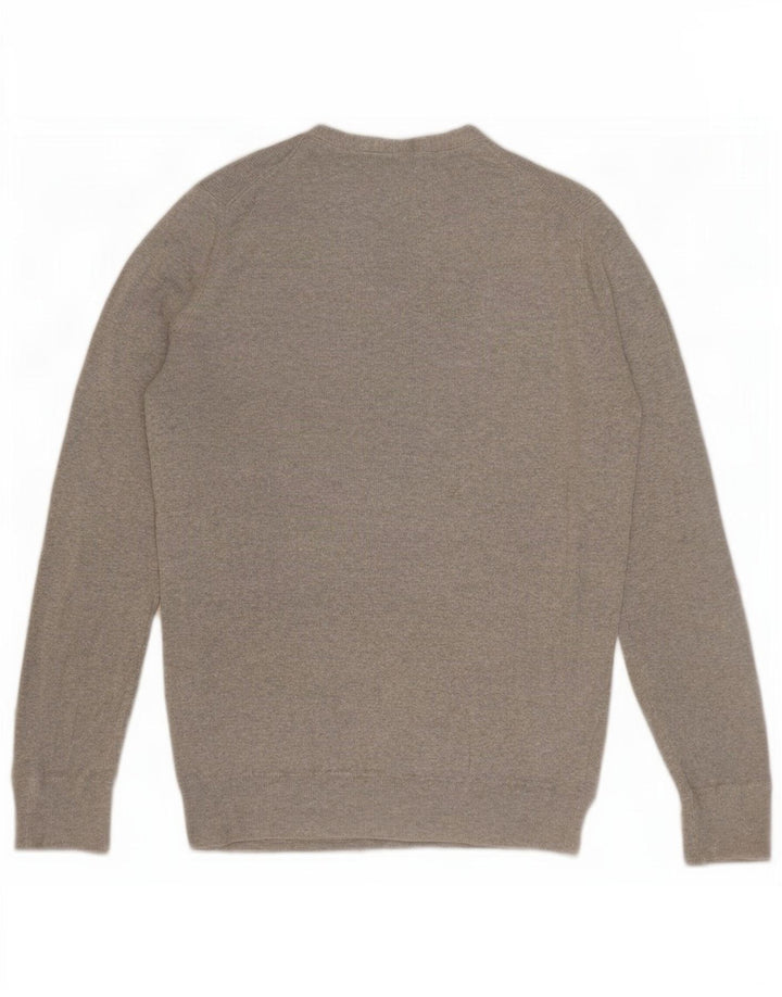 Gap Damen-Pullover mit Rüschen vorne und Knopfkragen, Gr. 44, Größe L, Grau, Baumwolle