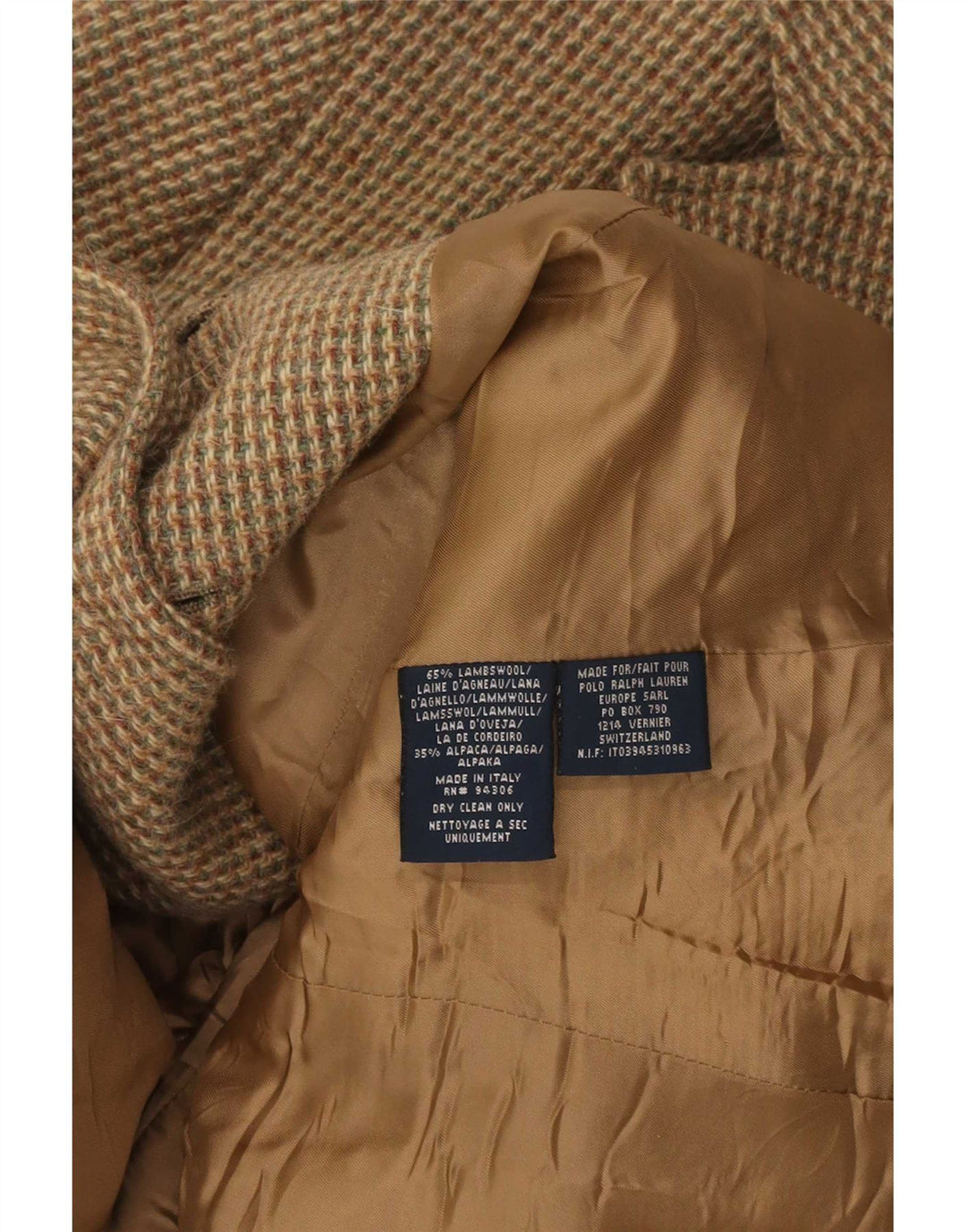 Ralph Lauren Damen-Blazerjacke mit 3 Knöpfen, US 10, großes braunes Karomuster